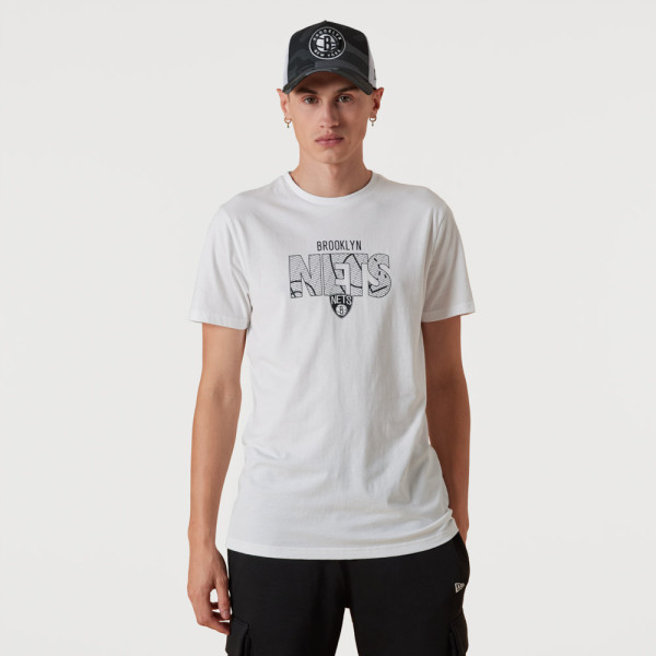 New Era T-Shirt Brooklyn Nets NBA Wordmark Bianca - 13083892