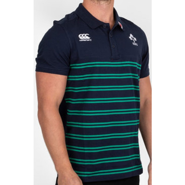 Canterbury IRFU Ireland Cotton Stripe Rugby Polo Shirt 2018/19 E534264 NB3