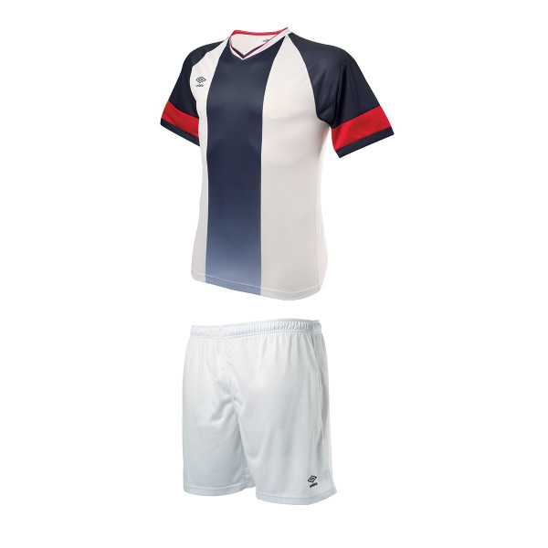 UMBRO KIT-WOLVES COMPLETO CALCIO (Bianco/Blu Navy/Rosso) T-BC04