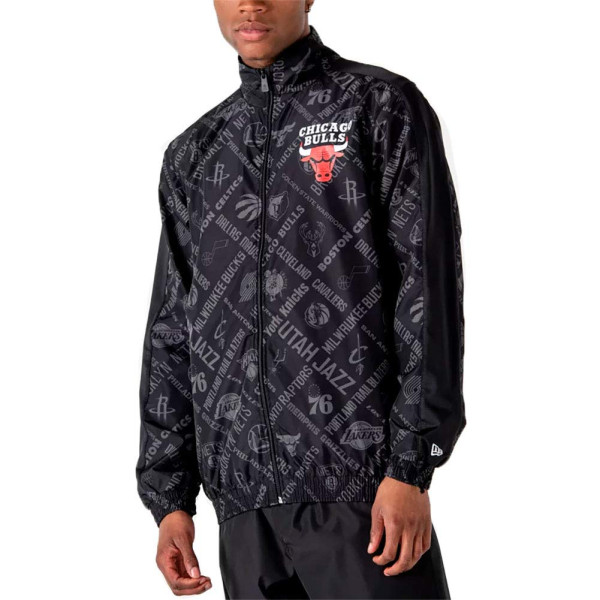 ESAURITO New Era Giacca Chicago Bulls NBA Print Black Track Jacket - 12195410