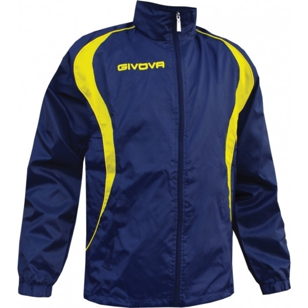 ESAURITO K-Way, Givova Rain Jacket Pioggia RJ004 Colore Blu Navy/Giallo 0407