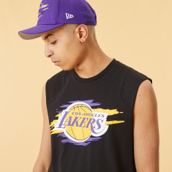 New era T-shirt Canottiera LA Lakers Tear Logo Nera 12893077