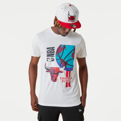 New Era T-Shirt Chicago Bulls NBA Globe Logo Bianca - 13083917