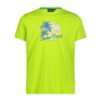 CMP T-shirt da uomo Maglietta cotone stampa tropicale - 30T9367-E413