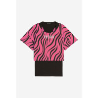 FREDDY Set canotta+t-shirt cropped da donna con stampa zebrata - S4WMVT5-NANI81