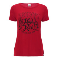 FREDDY T-Shirt in Jersey Viscosa con Lettering College Vintage - S0WHKT2