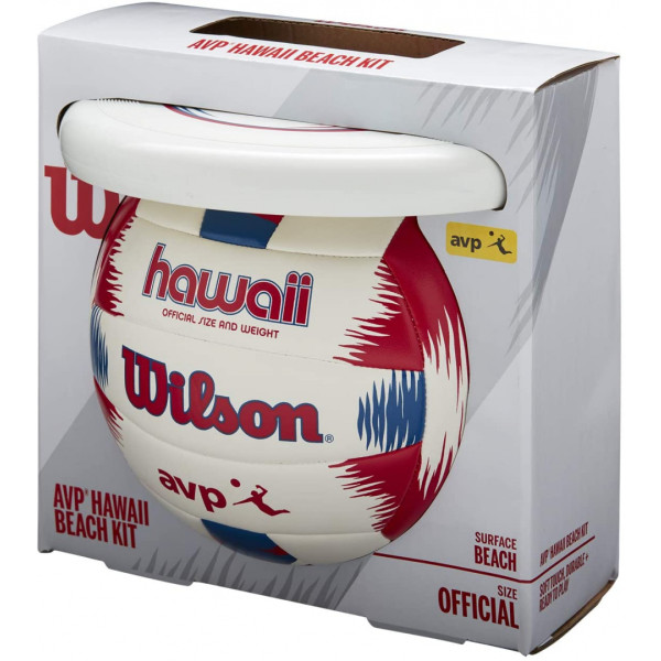Pallone da Pallavolo e Frisbee AVP HAWAII SUMMER KIT Pelle Composita Per la Spiaggia WTH80219KIT Multicolori Wilson Set Estivo 